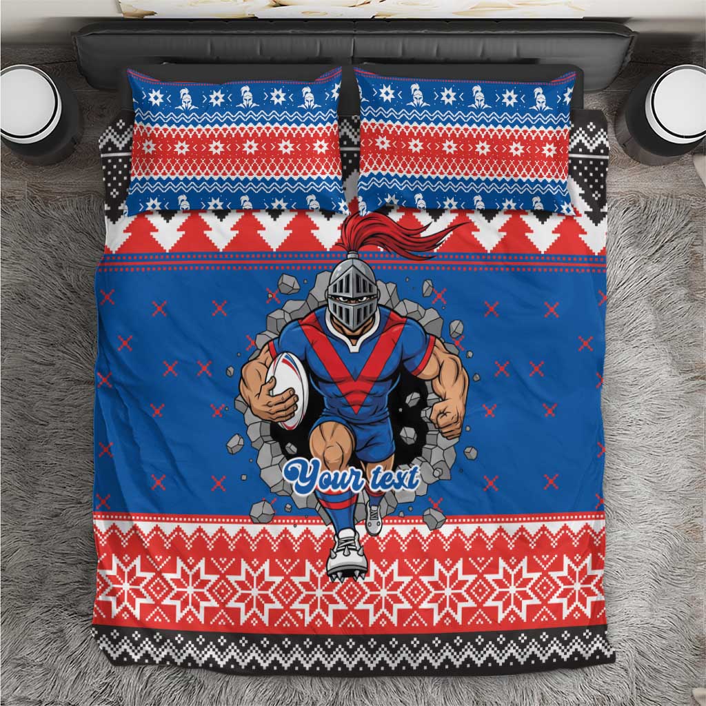 Merry Knights Newcastle Pride Personalised Bedding Set Christmas Rugby League Spirit - Aussie Hoodie
