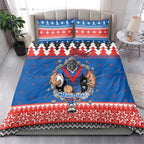 Merry Knights Newcastle Pride Personalised Bedding Set Christmas Rugby League Spirit - Aussie Hoodie