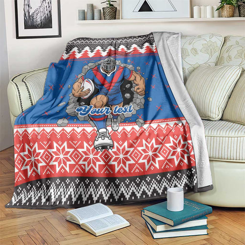 Merry Knights Newcastle Pride Personalised Blanket Christmas Rugby League Spirit - Aussie Hoodie