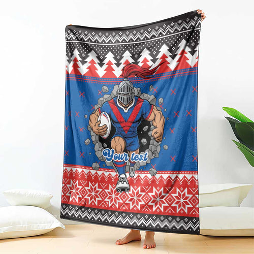 Merry Knights Newcastle Pride Personalised Blanket Christmas Rugby League Spirit - Aussie Hoodie