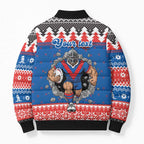 Merry Knights Newcastle Pride Personalised Bomber Puffer Jacket Christmas Rugby League Spirit - Aussie Hoodie