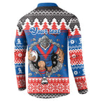 Merry Knights Newcastle Pride Personalised Button Sweatshirt Christmas Rugby League Spirit - Aussie Hoodie