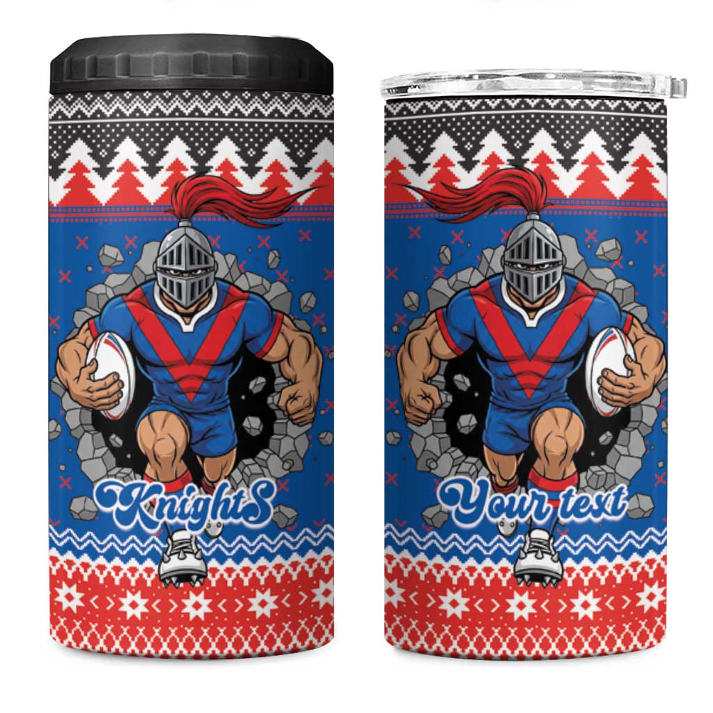 Merry Knights Newcastle Pride Personalised 4 in 1 Can Cooler Tumbler Christmas Rugby League Spirit - Aussie Hoodie