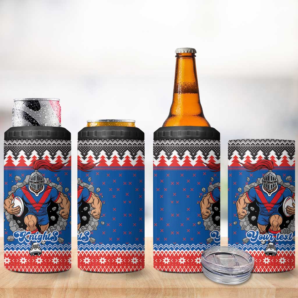 Merry Knights Newcastle Pride Personalised 4 in 1 Can Cooler Tumbler Christmas Rugby League Spirit - Aussie Hoodie