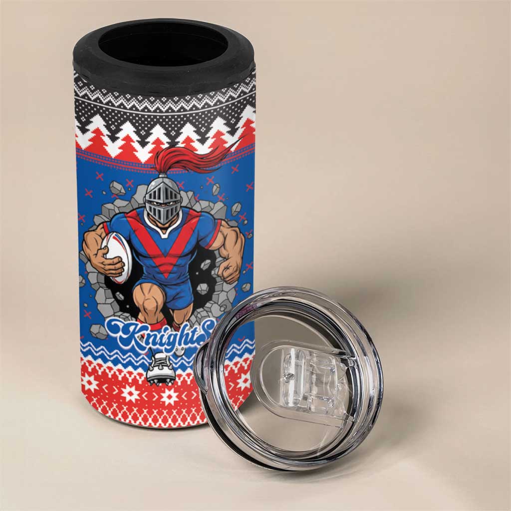 Merry Knights Newcastle Pride Personalised 4 in 1 Can Cooler Tumbler Christmas Rugby League Spirit - Aussie Hoodie