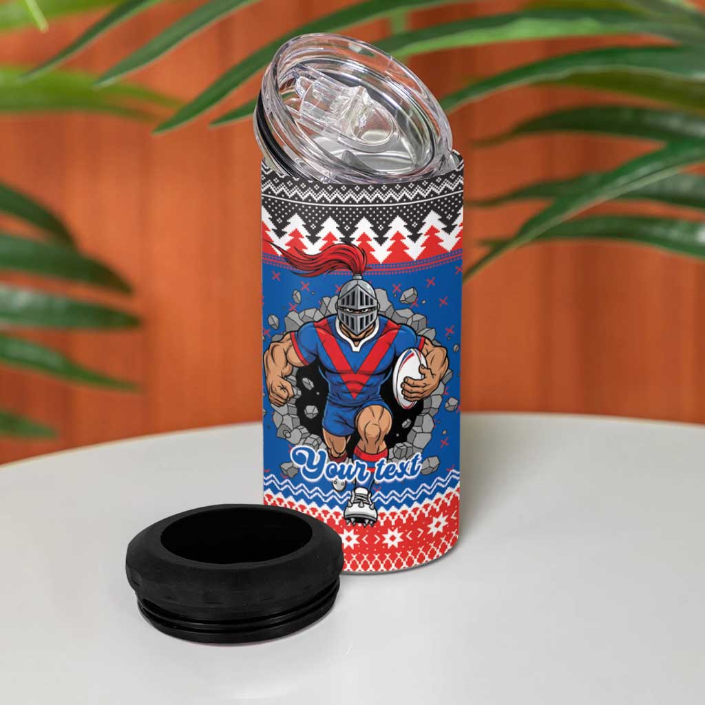 Merry Knights Newcastle Pride Personalised 4 in 1 Can Cooler Tumbler Christmas Rugby League Spirit - Aussie Hoodie
