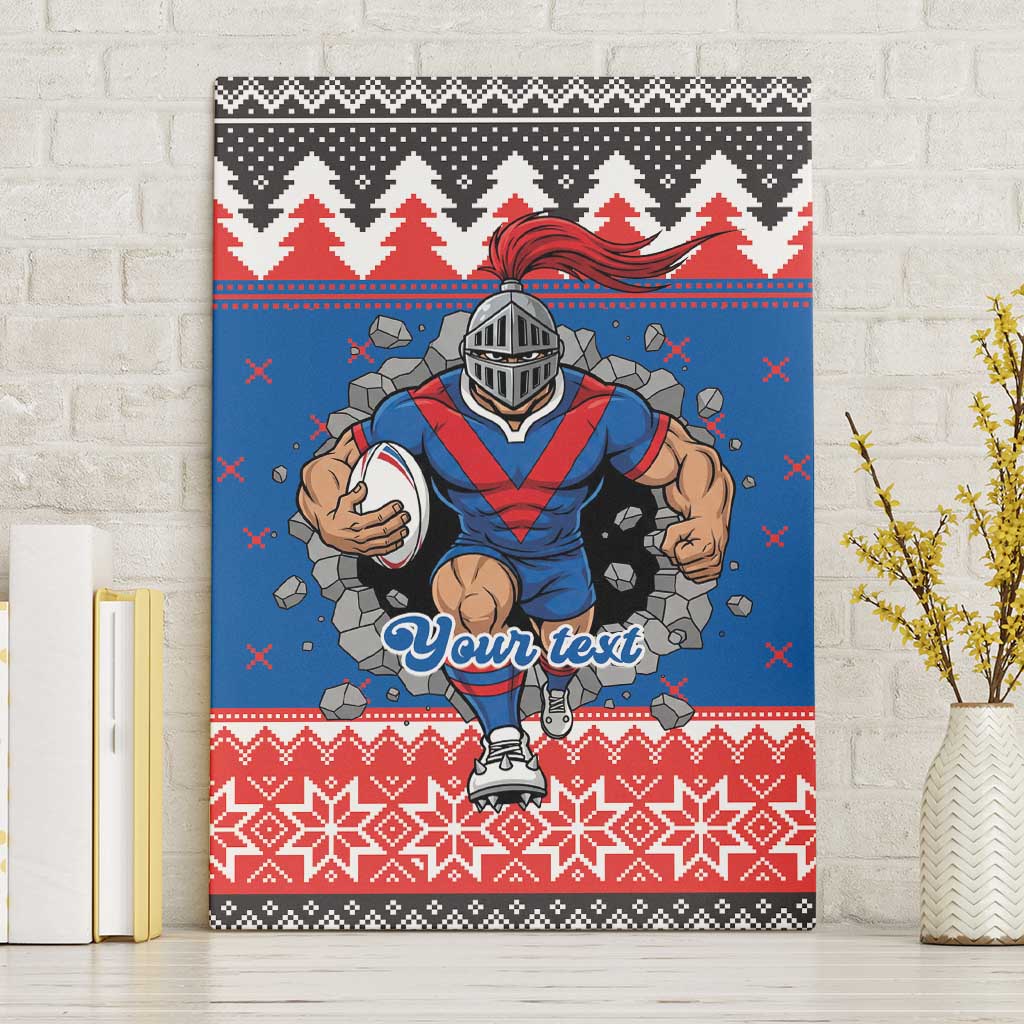 Merry Knights Newcastle Pride Personalised Canvas Wall Art Christmas Rugby League Spirit - Aussie Hoodie