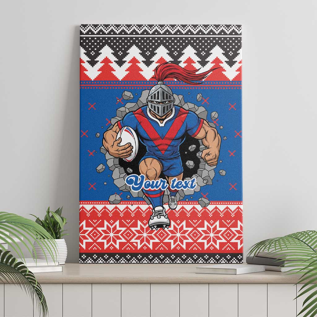 Merry Knights Newcastle Pride Personalised Canvas Wall Art Christmas Rugby League Spirit - Aussie Hoodie