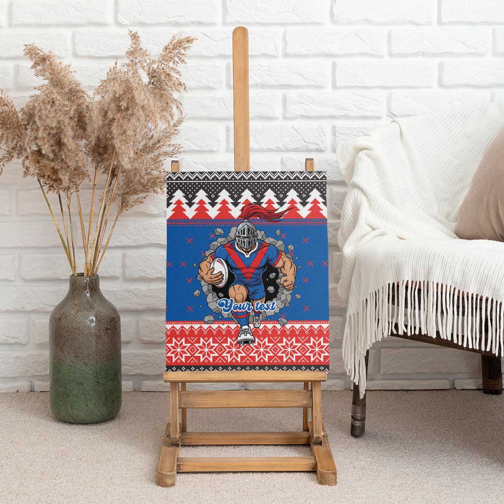 Merry Knights Newcastle Pride Personalised Canvas Wall Art Christmas Rugby League Spirit - Aussie Hoodie