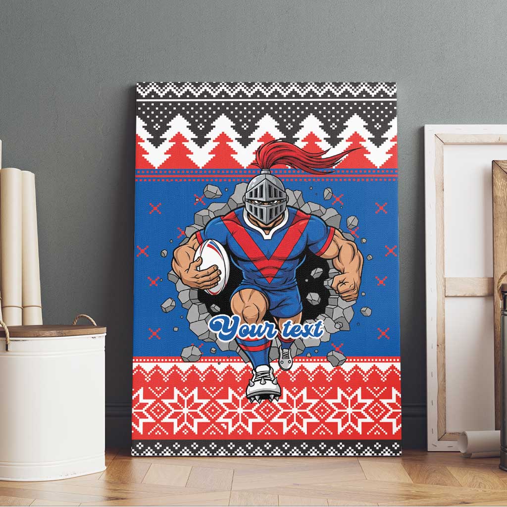 Merry Knights Newcastle Pride Personalised Canvas Wall Art Christmas Rugby League Spirit - Aussie Hoodie