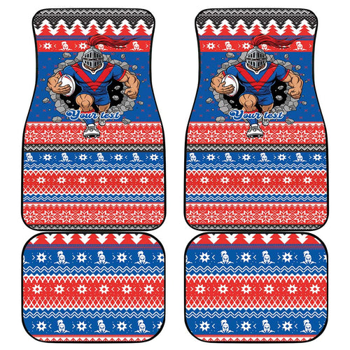 Merry Knights Newcastle Pride Personalised Car Mats Christmas Rugby League Spirit - Aussie Hoodie