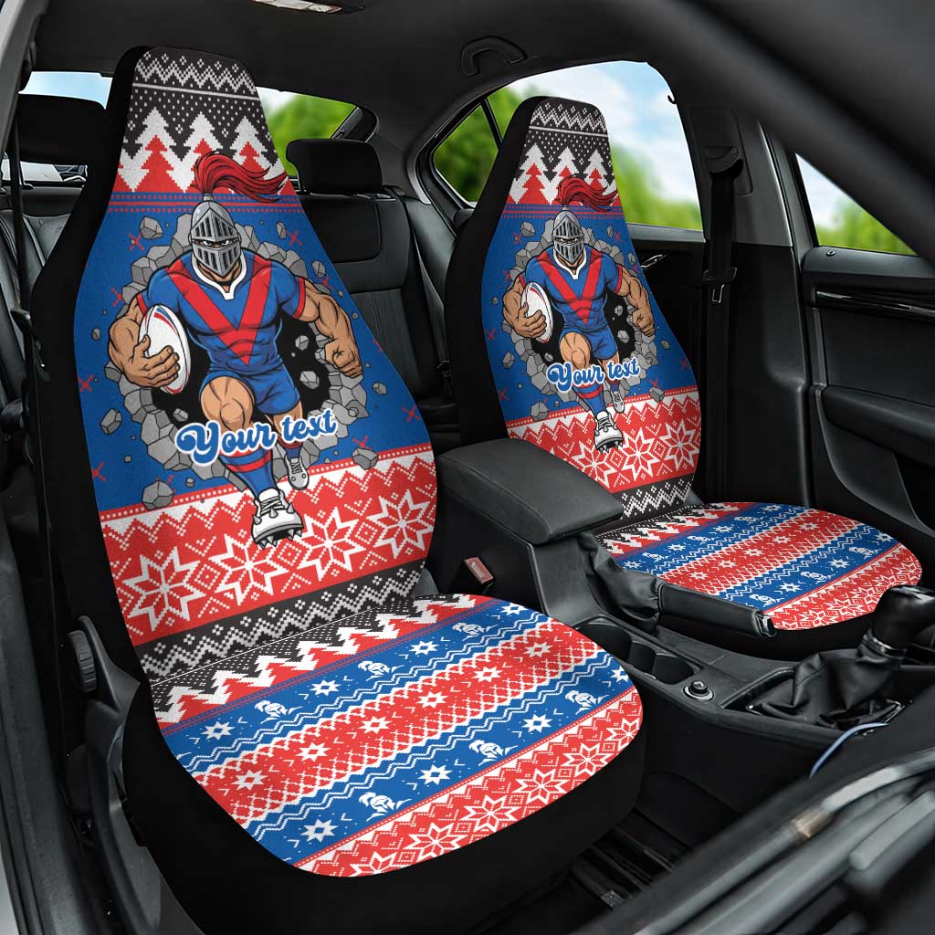Merry Knights Newcastle Pride Personalised Car Seat Cover Christmas Rugby League Spirit - Aussie Hoodie