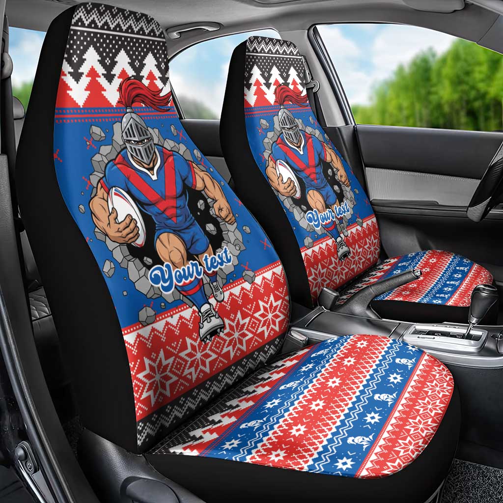 Merry Knights Newcastle Pride Personalised Car Seat Cover Christmas Rugby League Spirit - Aussie Hoodie