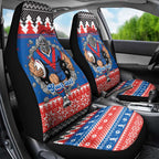 Merry Knights Newcastle Pride Personalised Car Seat Cover Christmas Rugby League Spirit - Aussie Hoodie