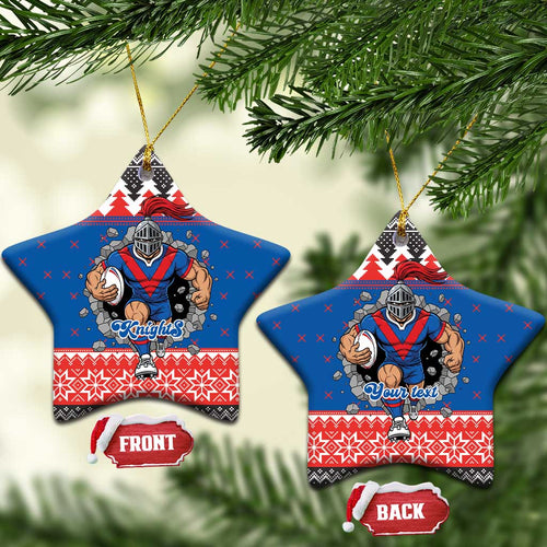 Merry Knights Newcastle Pride Personalised Ceramic Ornament Christmas Rugby League Spirit - Aussie Hoodie
