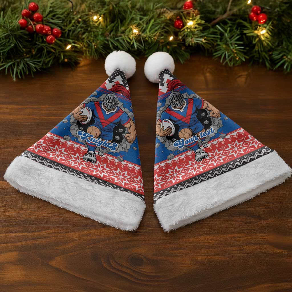 Merry Knights Newcastle Pride Personalised Christmas Santa Hat Christmas Rugby League Spirit - Aussie Hoodie