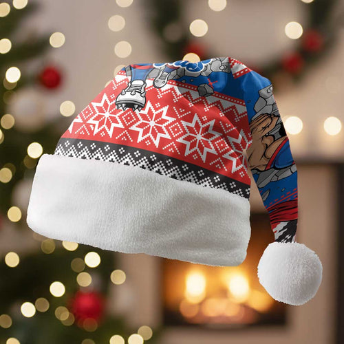 Merry Knights Newcastle Pride Personalised Christmas Santa Hat Christmas Rugby League Spirit - Aussie Hoodie