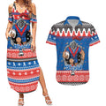 Merry Knights Newcastle Pride Personalised Couples Matching Summer Maxi Dress and Hawaiian Shirt Christmas Rugby League Spirit - Aussie Hoodie