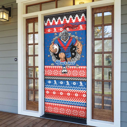 Merry Knights Newcastle Pride Personalised Door Cover Christmas Rugby League Spirit - Aussie Hoodie