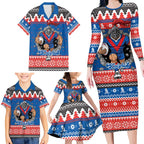 Merry Knights Newcastle Pride Personalised Family Matching Long Sleeve Bodycon Dress and Hawaiian Shirt Christmas Rugby League Spirit - Aussie Hoodie