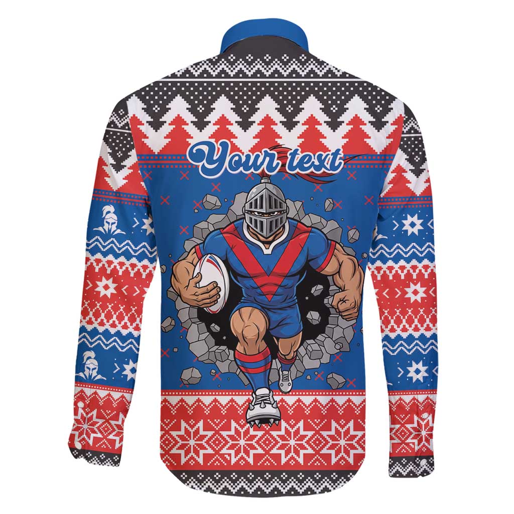 Merry Knights Newcastle Pride Personalised Family Matching Long Sleeve Bodycon Dress and Hawaiian Shirt Christmas Rugby League Spirit - Aussie Hoodie
