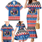 Merry Knights Newcastle Pride Personalised Family Matching Mermaid Dress and Hawaiian Shirt Christmas Rugby League Spirit - Aussie Hoodie