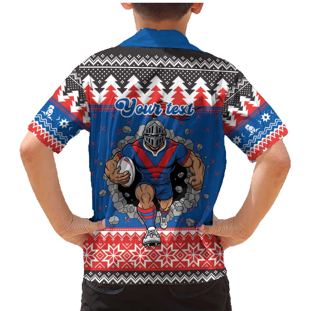 Merry Knights Newcastle Pride Personalised Family Matching Mermaid Dress and Hawaiian Shirt Christmas Rugby League Spirit - Aussie Hoodie