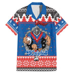 Merry Knights Newcastle Pride Personalised Family Matching Mermaid Dress and Hawaiian Shirt Christmas Rugby League Spirit - Aussie Hoodie