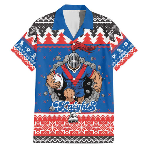 Merry Knights Newcastle Pride Personalised Family Matching Mermaid Dress and Hawaiian Shirt Christmas Rugby League Spirit - Aussie Hoodie