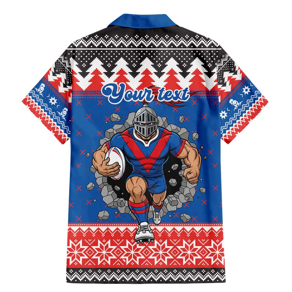Merry Knights Newcastle Pride Personalised Family Matching Mermaid Dress and Hawaiian Shirt Christmas Rugby League Spirit - Aussie Hoodie