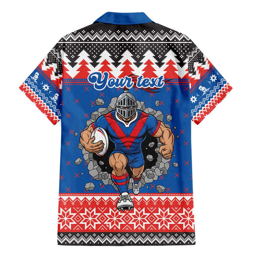Merry Knights Newcastle Pride Personalised Family Matching Mermaid Dress and Hawaiian Shirt Christmas Rugby League Spirit - Aussie Hoodie