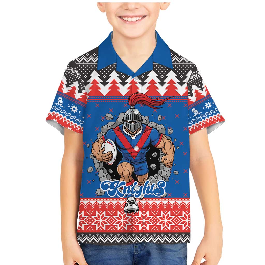 Merry Knights Newcastle Pride Personalised Family Matching Mermaid Dress and Hawaiian Shirt Christmas Rugby League Spirit - Aussie Hoodie