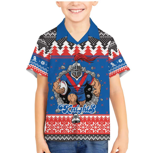 Merry Knights Newcastle Pride Personalised Family Matching Mermaid Dress and Hawaiian Shirt Christmas Rugby League Spirit - Aussie Hoodie
