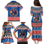 Merry Knights Newcastle Pride Personalised Family Matching Puletasi and Hawaiian Shirt Christmas Rugby League Spirit - Aussie Hoodie