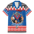 Merry Knights Newcastle Pride Personalised Family Matching Short Sleeve Bodycon Dress and Hawaiian Shirt Christmas Rugby League Spirit - Aussie Hoodie