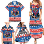 Merry Knights Newcastle Pride Personalised Family Matching Summer Maxi Dress and Hawaiian Shirt Christmas Rugby League Spirit - Aussie Hoodie