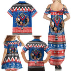 Merry Knights Newcastle Pride Personalised Family Matching Summer Maxi Dress and Hawaiian Shirt Christmas Rugby League Spirit - Aussie Hoodie