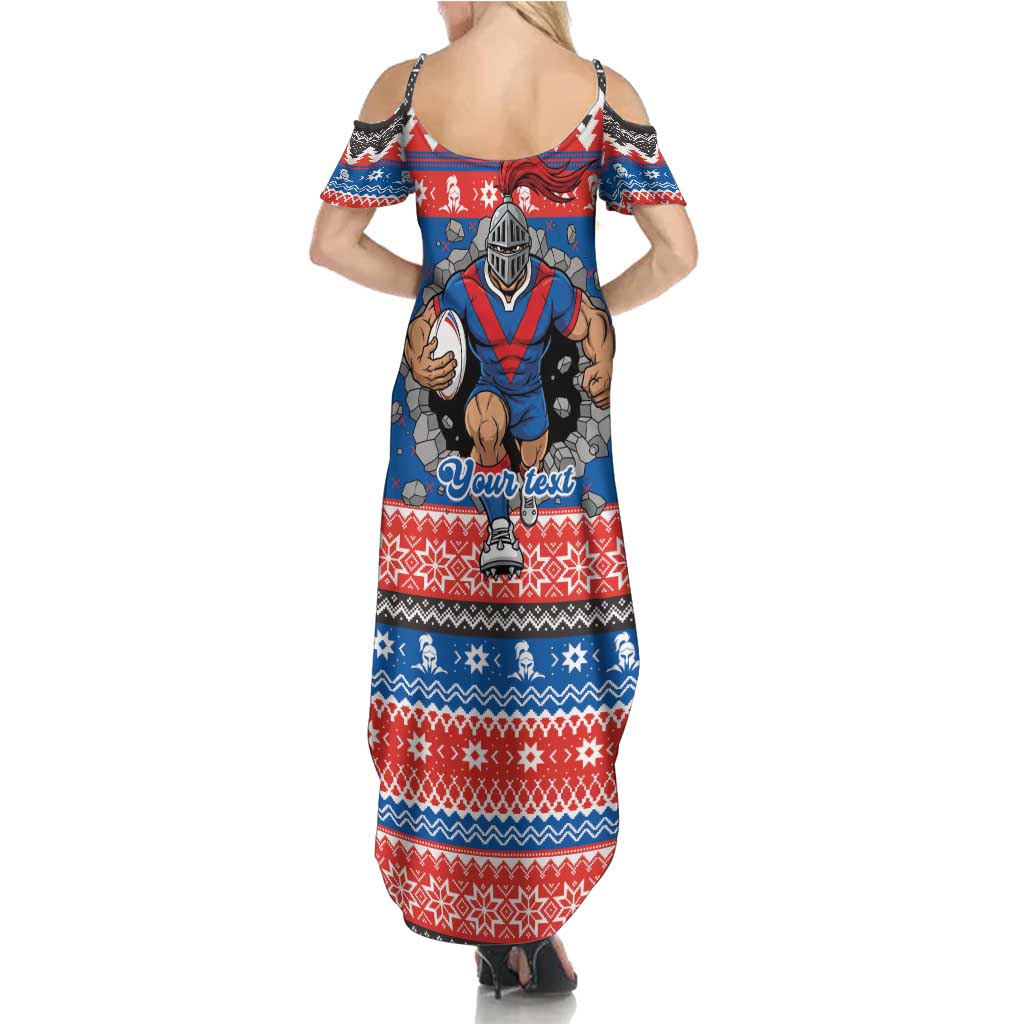 Merry Knights Newcastle Pride Personalised Family Matching Summer Maxi Dress and Hawaiian Shirt Christmas Rugby League Spirit - Aussie Hoodie