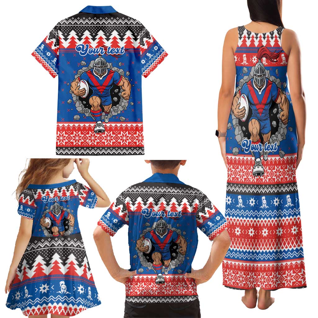 Merry Knights Newcastle Pride Personalised Family Matching Tank Maxi Dress and Hawaiian Shirt Christmas Rugby League Spirit - Aussie Hoodie