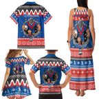 Merry Knights Newcastle Pride Personalised Family Matching Tank Maxi Dress and Hawaiian Shirt Christmas Rugby League Spirit - Aussie Hoodie