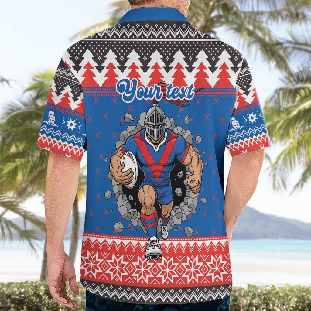 Merry Knights Newcastle Pride Personalised Hawaiian Shirt Christmas Rugby League Spirit - Aussie Hoodie