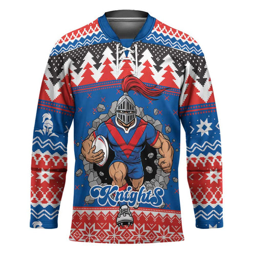 Merry Knights Newcastle Pride Personalised Hockey Jersey Christmas Rugby League Spirit - Aussie Hoodie