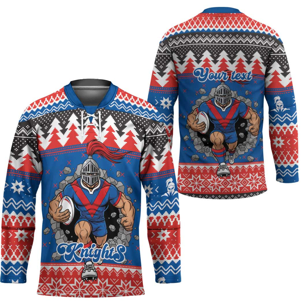 Merry Knights Newcastle Pride Personalised Hockey Jersey Christmas Rugby League Spirit - Aussie Hoodie