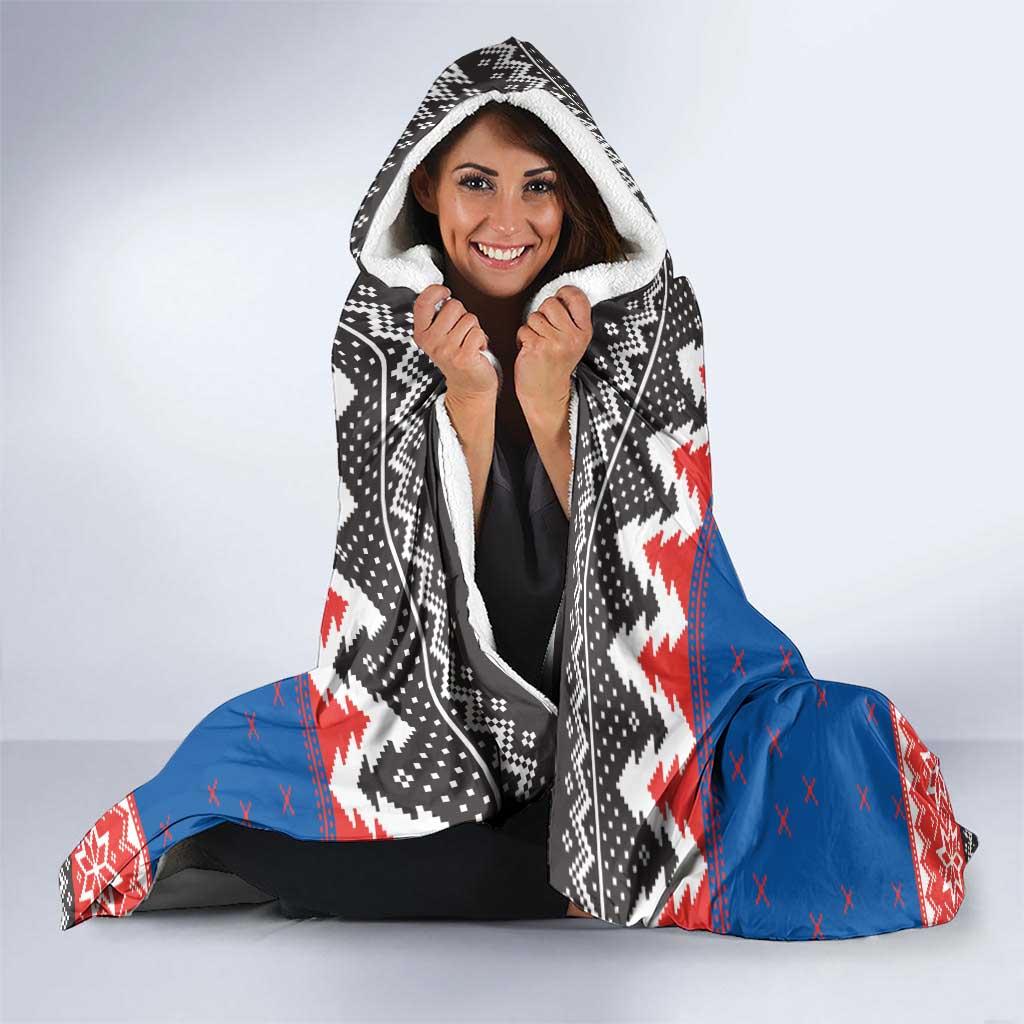 Merry Knights Newcastle Pride Personalised Hooded Blanket Christmas Rugby League Spirit - Aussie Hoodie