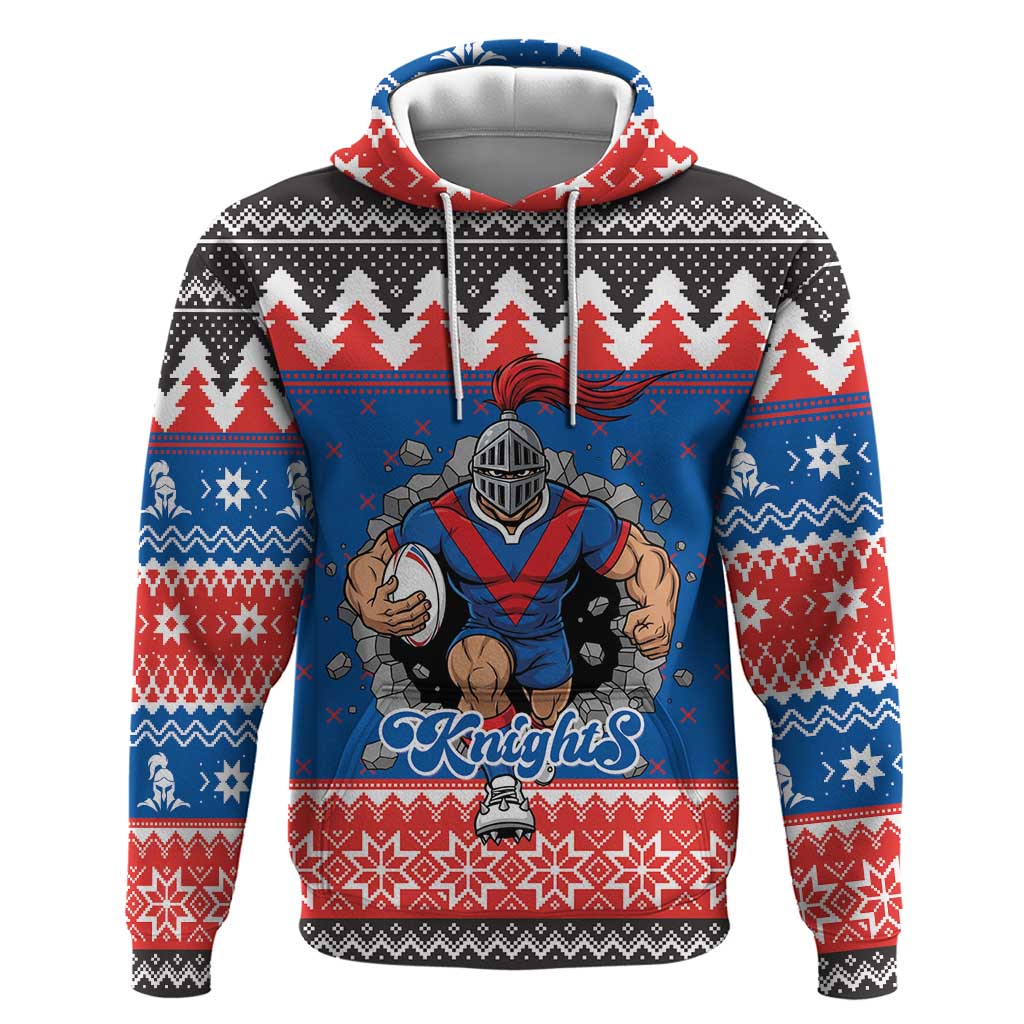 Merry Knights Newcastle Pride Personalised Hoodie Christmas Rugby League Spirit - Aussie Hoodie