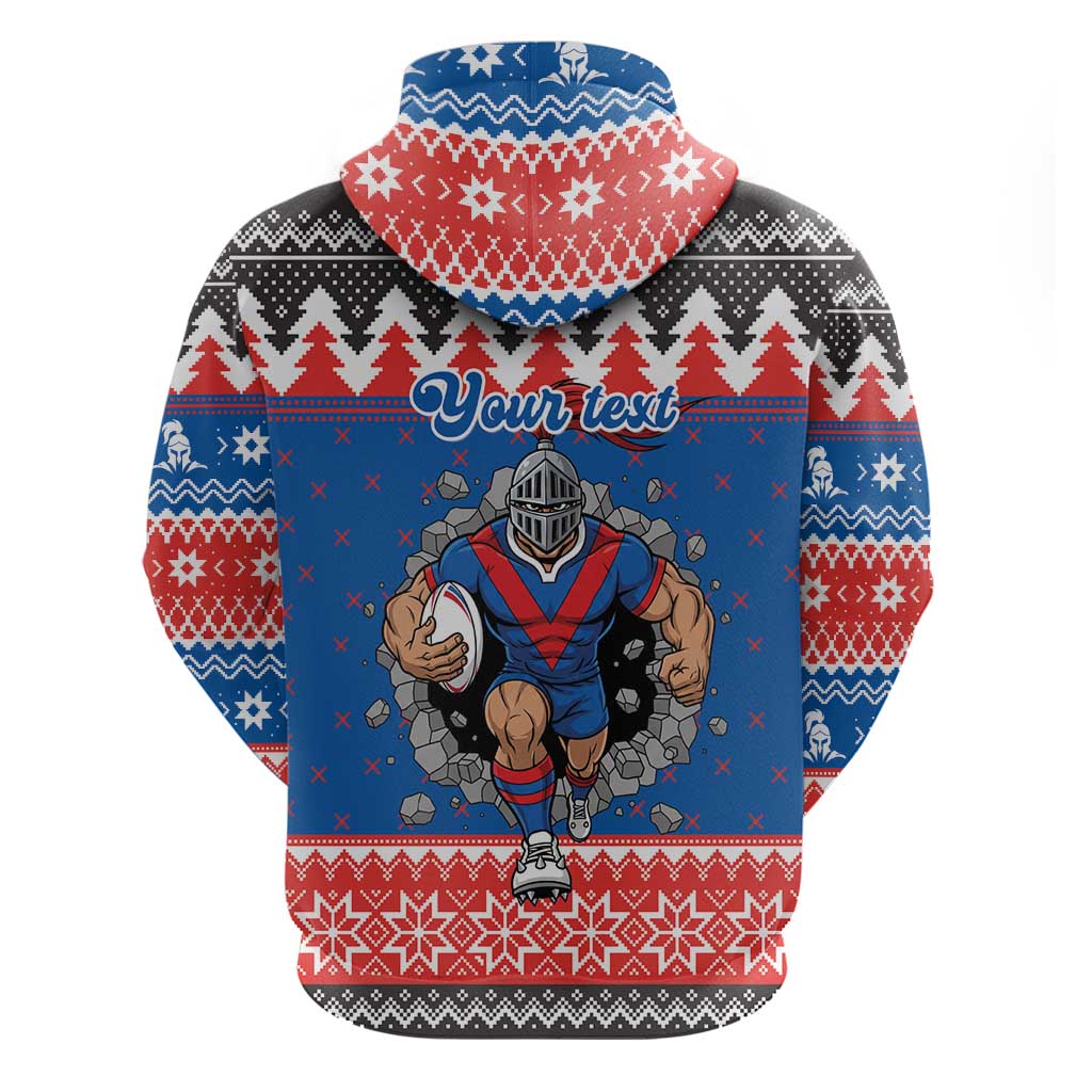 Merry Knights Newcastle Pride Personalised Hoodie Christmas Rugby League Spirit - Aussie Hoodie