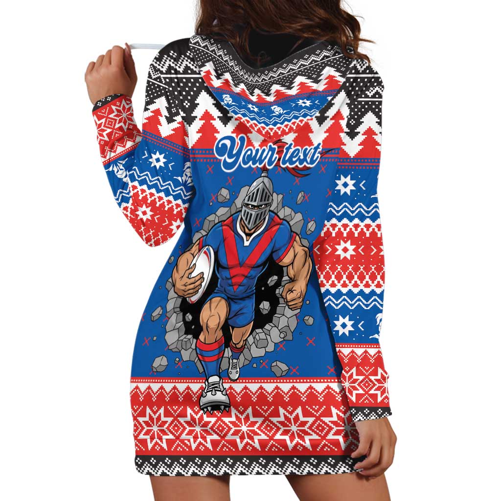 Merry Knights Newcastle Pride Personalised Hoodie Dress Christmas Rugby League Spirit - Aussie Hoodie