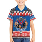 Merry Knights Newcastle Pride Personalised Kid Hawaiian Shirt Christmas Rugby League Spirit - Aussie Hoodie