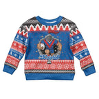 Merry Knights Newcastle Pride Personalised Kid Ugly Christmas Sweater Christmas Rugby League Spirit - Aussie Hoodie