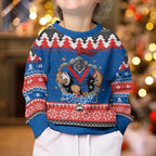 Merry Knights Newcastle Pride Personalised Kid Ugly Christmas Sweater Christmas Rugby League Spirit - Aussie Hoodie